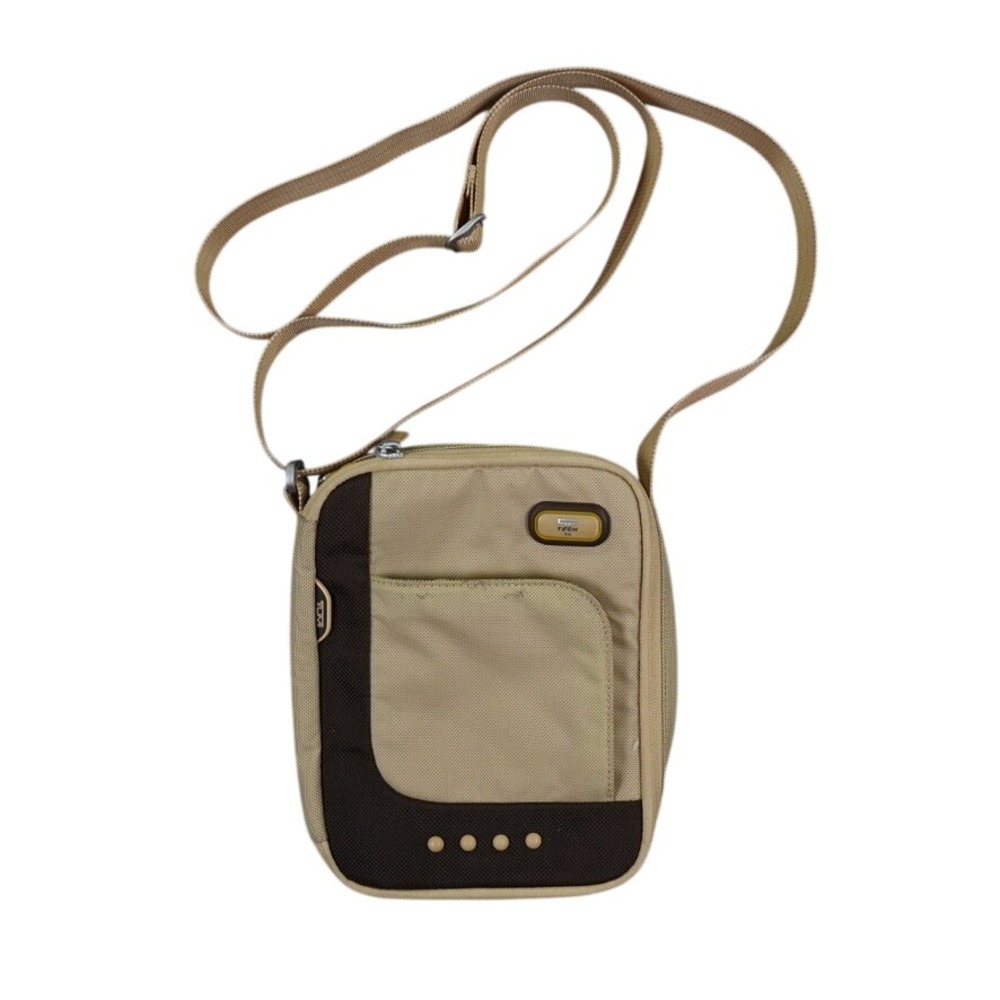 Tumi Crossbody Bag Unisex Small Tan T-Tech Messenger Travel Tech Streetwear VTG